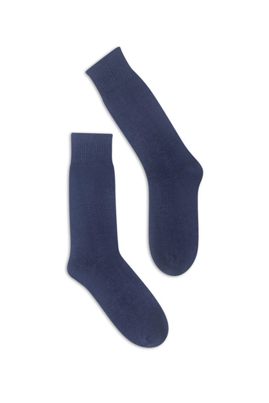 half british Everyday Alpaca Sock in Navy — finely knitted luxury sock crafted from soft Peruvian alpaca wool for timeless daily wear