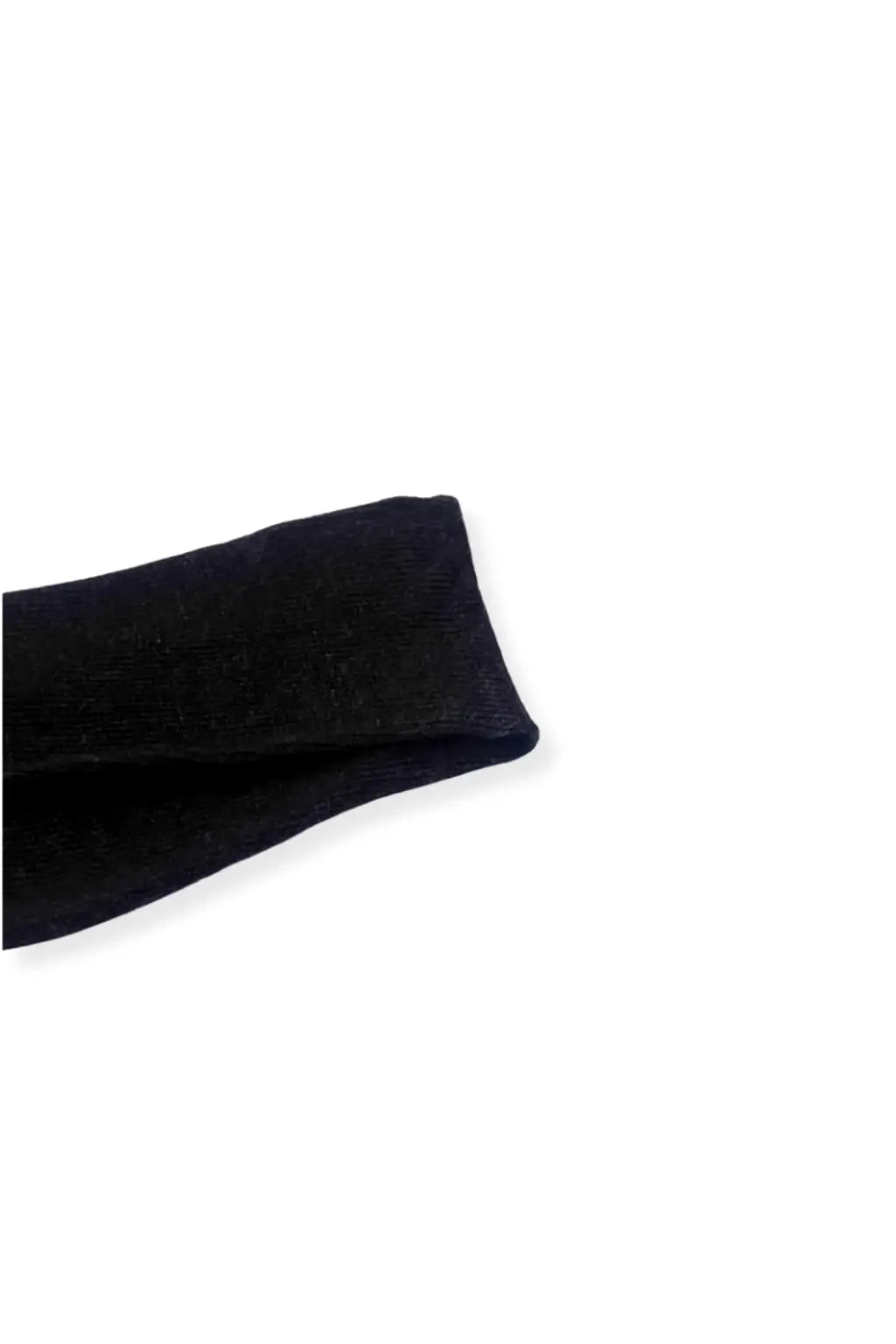 half british everyday alpaca sock in black, folded on a white background highlighting its fine ribbed texture and soft alpaca wool finish