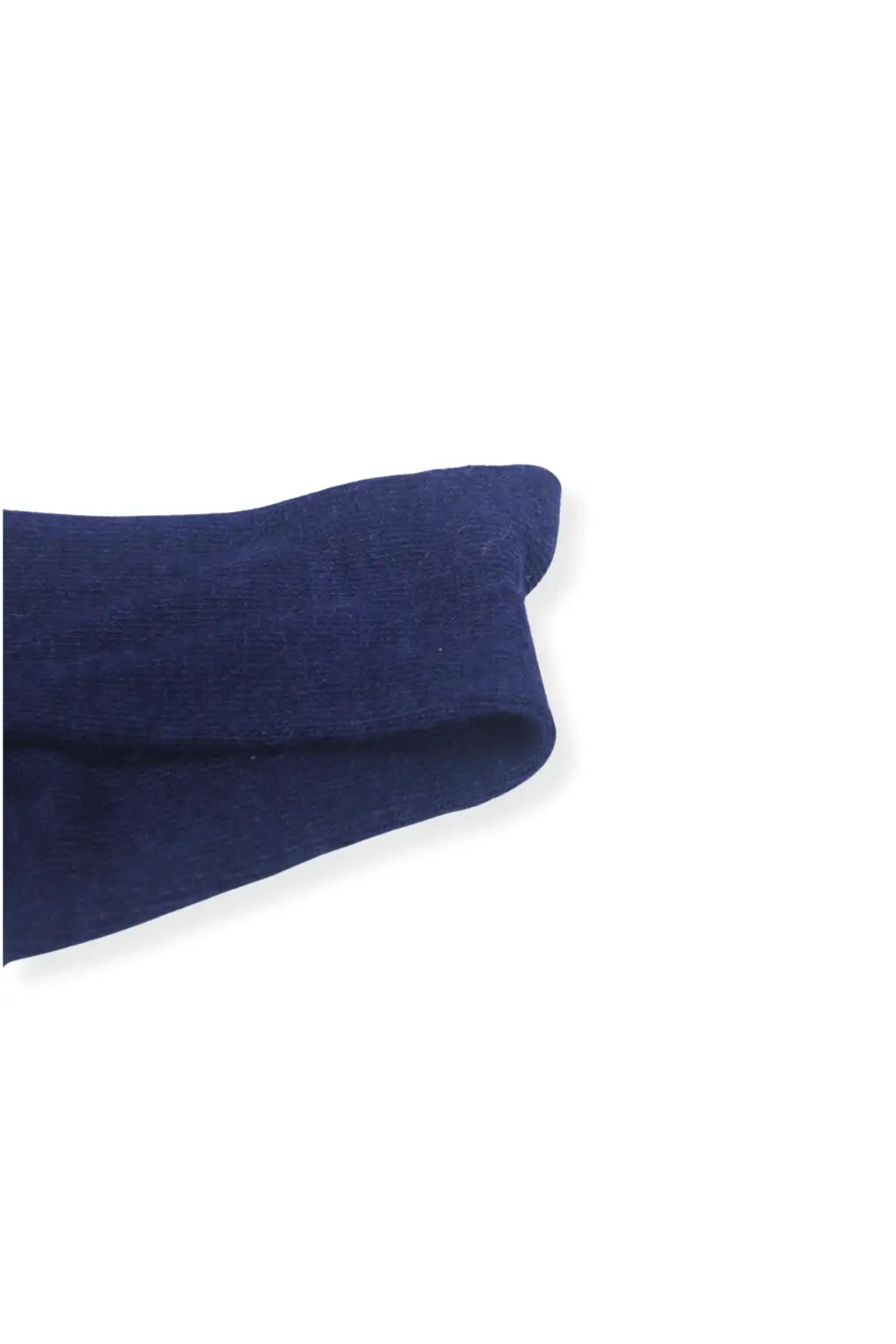 half british everyday alpaca sock in navy, neatly folded on a white background showing its soft alpaca wool texture